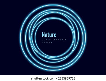 Vector abstract background with overlapping circles. chaotic movement. Round banner with empty space for text. Science and communication concept. Vector illustration