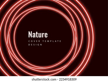 Vector abstract background with overlapping circles. chaotic movement. Round banner with empty space for text. Science and communication concept. Vector illustration