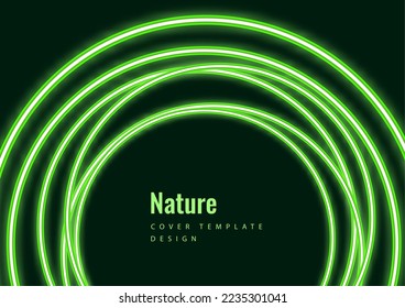 Vector abstract background with overlapping circles. chaotic movement. Round banner with empty space for text. Science and communication concept. Vector illustration