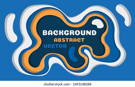 Vector abstract background in paper art style. Calm, cool blue shades with the addition of white and yellow. Suitable for web sites, banners, social networks.