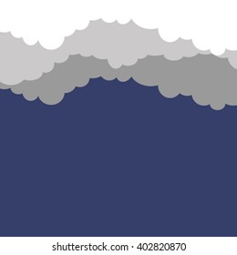 Vector abstract background. Paper clouds on a blue background