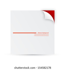 Vector abstract background. Paper and corner square
