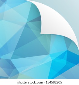 Vector abstract background. Paper and corner blue sky