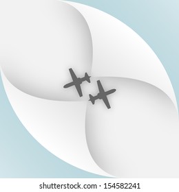 Vector abstract background. Paper and corner blue sky
