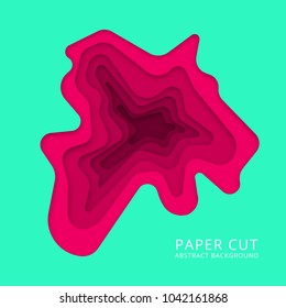 Vector abstract background in paper cut style