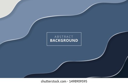 Vector abstract background with paper cut waves shapes. 3D abstract paper style, design layout for business presentations,  decoration, cards, banners.