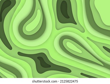 Vector Abstract Background in Paper cut shape . Abstract paper art style minimal in green.