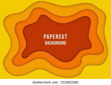 Vector Abstract Background in Paper cut shape . Abstract paper art style in warm filling.