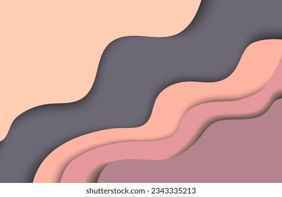 vector abstract background in paper cut style with beige and gray colors for web design 