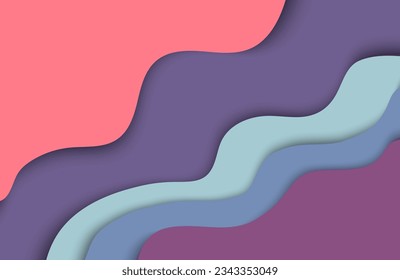 vector abstract background in paper cut style with violet blue and pink colors for web design