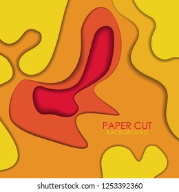 Vector abstract background.Cut paper layers.