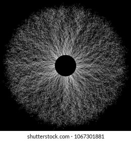 Vector abstract background. Particles explosion. Iris.