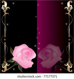 vector abstract background with pink roses