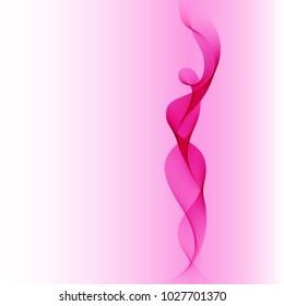 Vector abstract background with pink wave