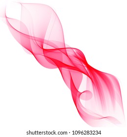 Vector abstract background. Pink wave on white background. White pink background.