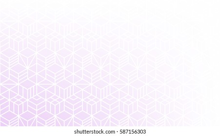 Vector abstract background. Pink and white colors. Gradient. Geometric line pattern. Necker cube. Light fond. Neutral fond. EPS 8. 