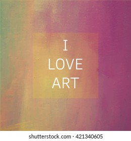 Vector abstract background with place for text. Brush-strokes on canvas