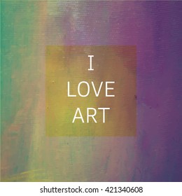 Vector abstract background with place for text. Brush-strokes on canvas