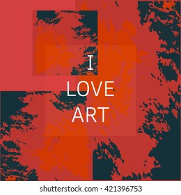 Vector abstract background with place for text. Brush-strokes on canvas