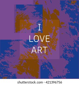 Vector abstract background with place for text. Brush-strokes on canvas