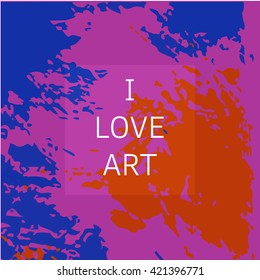 Vector abstract background with place for text. Brush-strokes on canvas