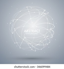 Vector abstract background with point and curve constructed the sphere wireframe. EPS10