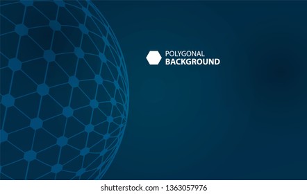 Vector abstract background of polygonal circle space