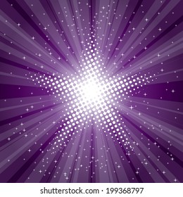 vector abstract background with purple star burst 