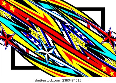 Vector Abstract Background Racing design with unique combination of line pattern and bright color, looks cool and suitable for your racing background design, on white background