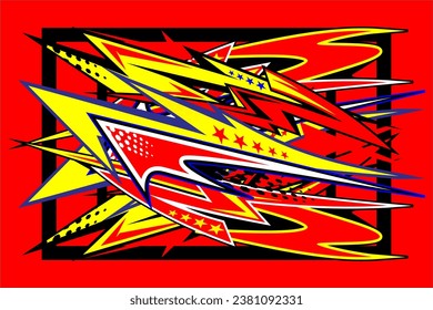 Vector Abstract Background Racing design with unique line pattern and with bright color combinations, as well as cool star effects, suitable for your racing background
