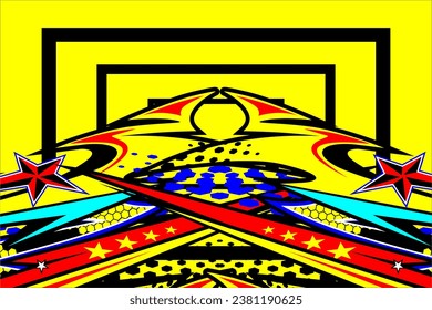 Vector Abstract Background Racing design with unique line pattern and with bright color blend and cool star effect, perfect for your wrapping design