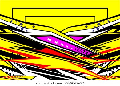 Vector abstract background racing design with unique line patterns and with bright color combinations, as well as star effects that look cool, suitable for your racing background