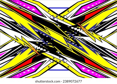 Vector abstract background racing design with unique line patterns and with bright color combinations, as well as star effects that look cool, suitable for your racing background