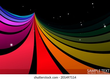 Vector abstract background rainbow illustration - Vector colorful rainbow background illustration