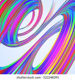 Vector abstract background. Rainbow lines swirl, on white. Template for brochure, website, flyer, print, poster, other design.
