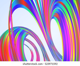 Vector abstract background. Rainbow lines swirl, on white. Template for brochure, website, flyer, print, poster, other design.