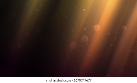 Vector abstract background. Rays of light, dust, bokeh. The effect of radiance through a dusty space.