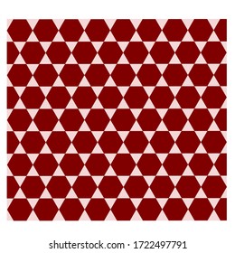 Vector abstract background with red hexagon tiles arranged in rows