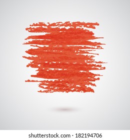 Vector abstract background with red paint brush strokes banner and shadow