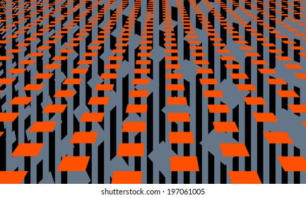 vector abstract background with red perspective squares