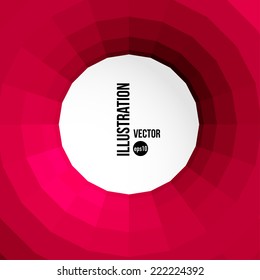 Vector abstract background of red squares and white circle in the center