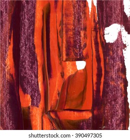 Vector abstract background red and violet brush stroke hand painted with paint splatter
