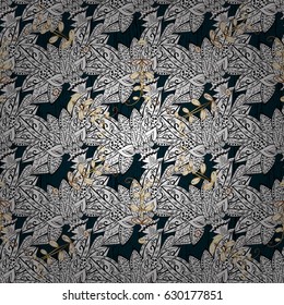 Vector abstract background with repeating elements. Blue on background. Oriental classic golden pattern.