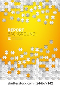 Vector Abstract background for Report, made from puzzle pieces and place for your content