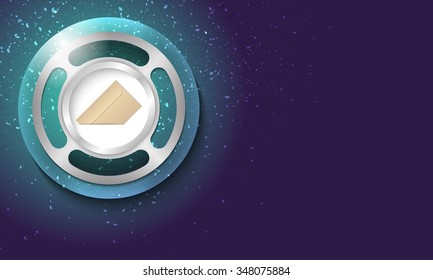 Vector abstract background with scratches and bubble with envelope