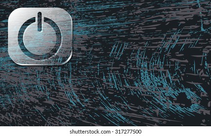 Vector abstract background with scratches and transparent power button