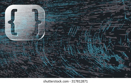Vector abstract background with scratches and transparent square brackets
