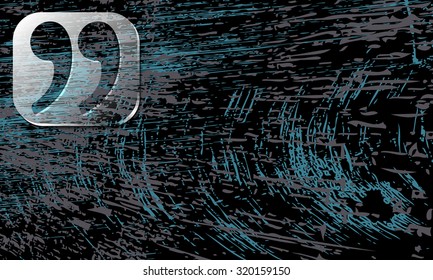 Vector abstract background with scratches and transparent quotation mark