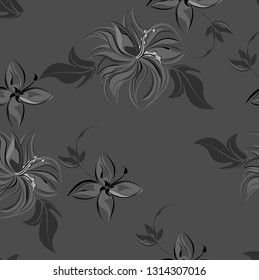 Vector abstract background seamless flowers and floral pattern