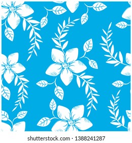 Vector abstract background seamless flowers and floral pattern